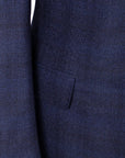 Blue Prince of Wales Check Wool Suit  Robert Old   