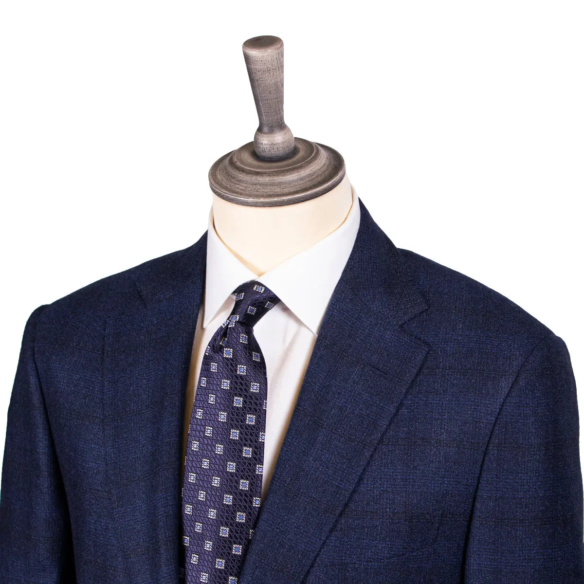 Blue Prince of Wales Check Wool Suit  Robert Old   