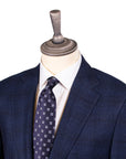 Blue Prince of Wales Check Wool Suit  Robert Old   