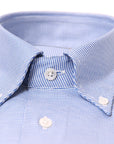 Blue Puppytooth Cotton Long Sleeve Shirt  Robert Old   