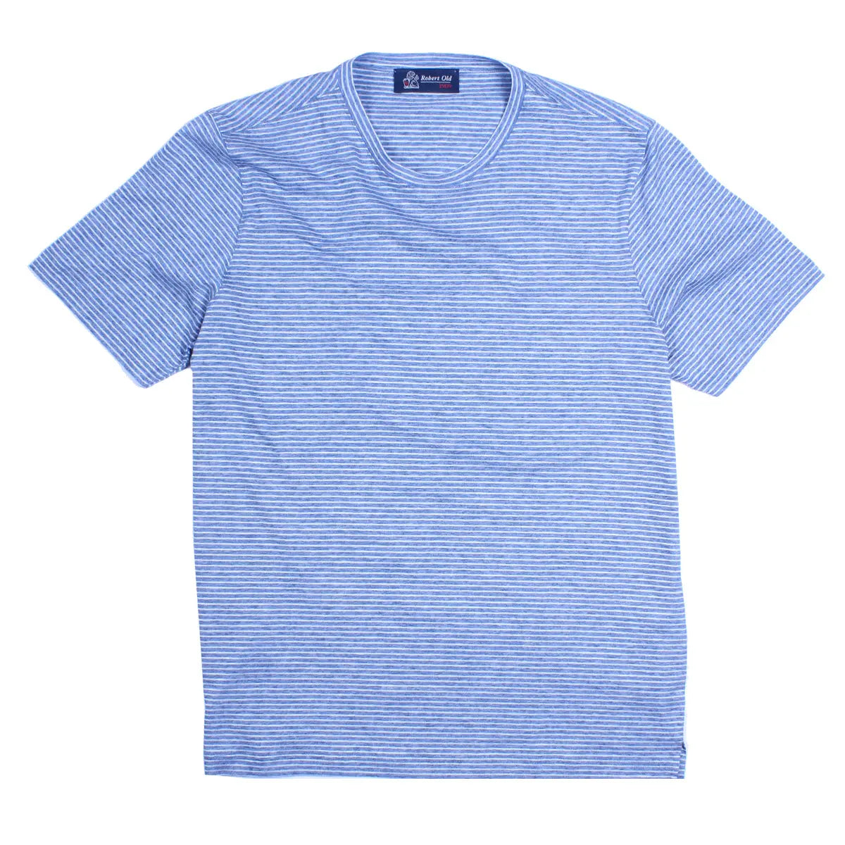 Blue Striped Mercerized Cotton T-Shirt  Robert Old   