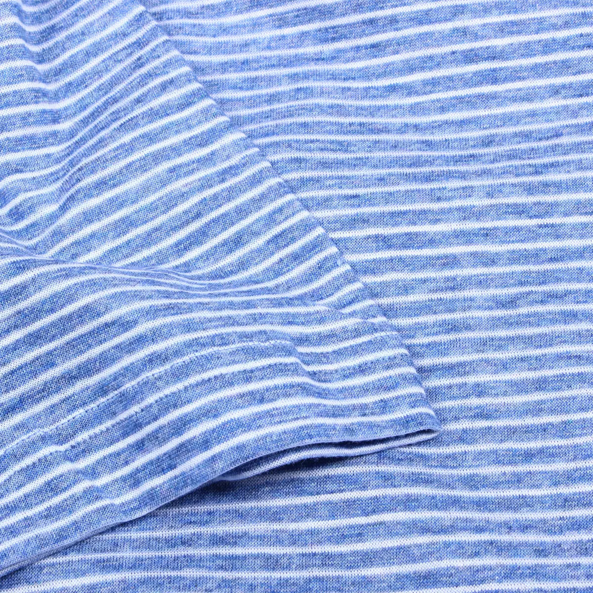 Blue Striped Mercerized Cotton T-Shirt  Robert Old   