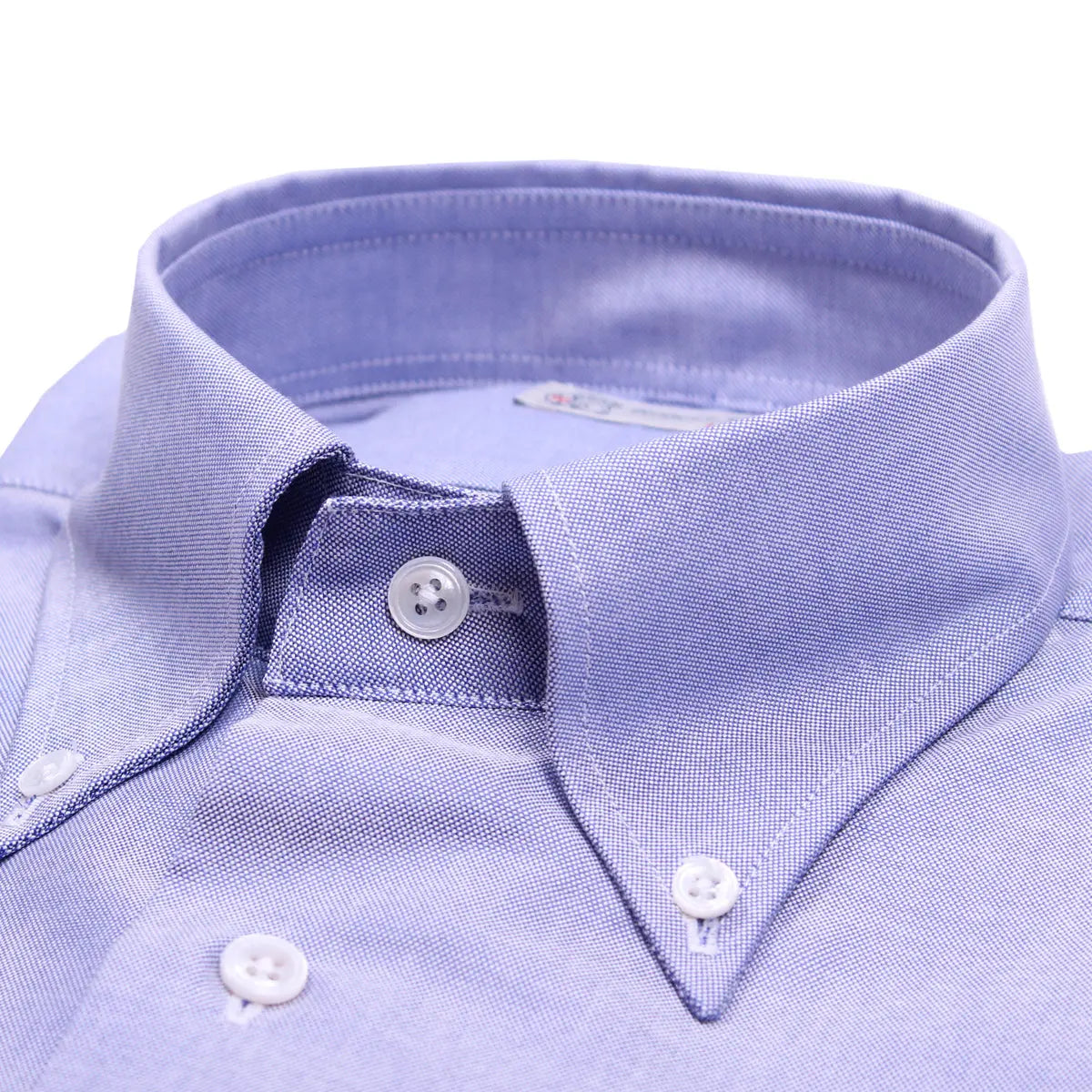 Blue Twill Swiss Cotton Oxford Shirt  Robert Old   