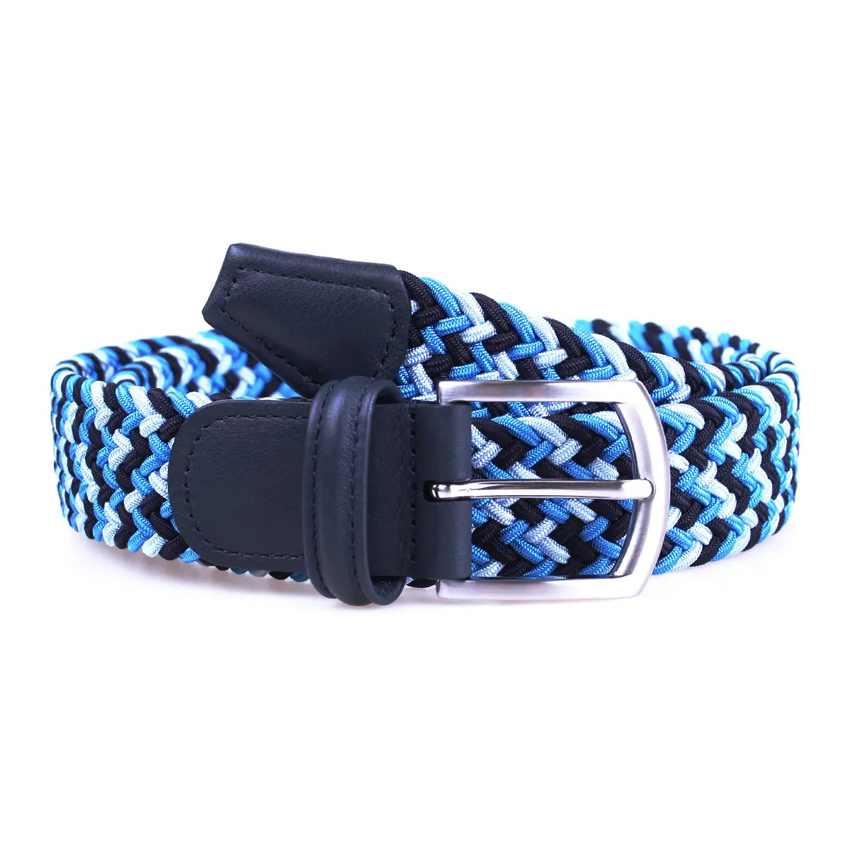 Blue Woven Textile Stretch Belt  Robert Old   