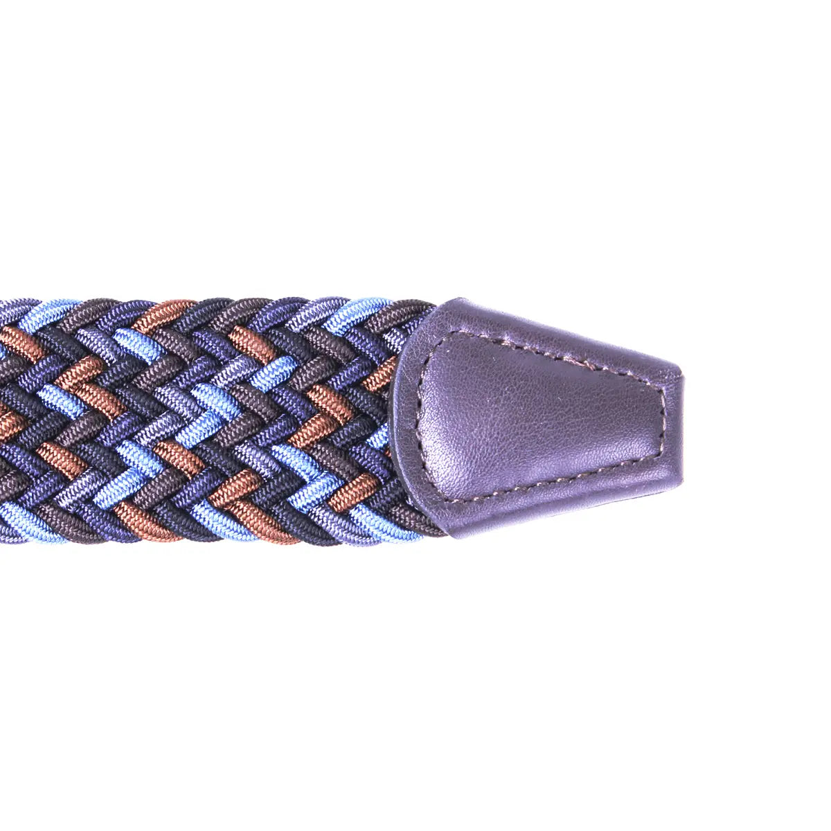 Blue & Brown Woven Textile Stretch Belt  Robert Old   
