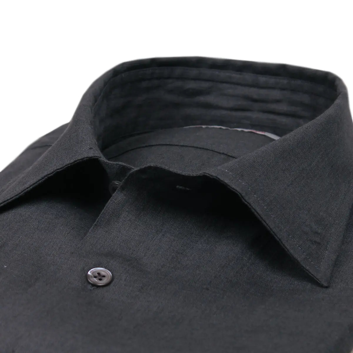 Charcoal Slate Irish Linen Short Sleeve Shirt  Robert Old   
