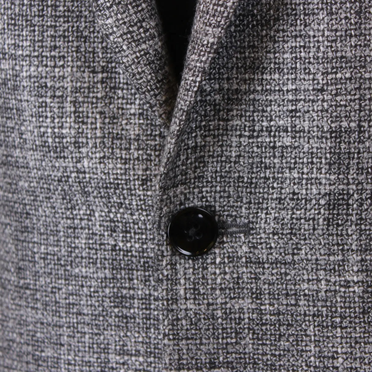 Charcoal Wool, Linen, &amp; Sisal Weave Jacket  Robert Old   