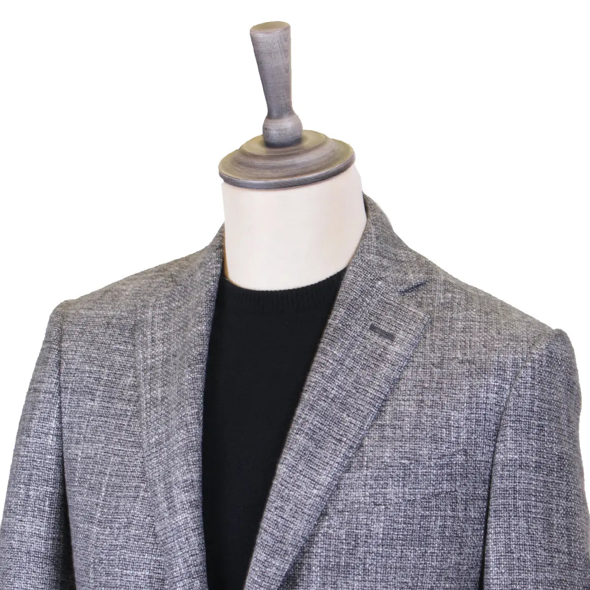 Charcoal Wool, Linen, &amp; Sisal Weave Jacket  Robert Old   