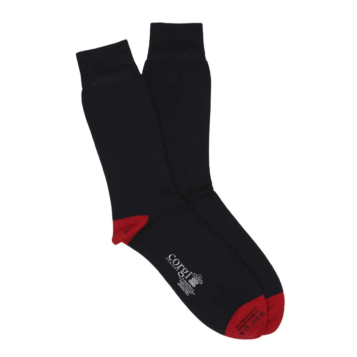 ‘Contrast Heel & Toe’ Merino Wool Socks  Robert Old   