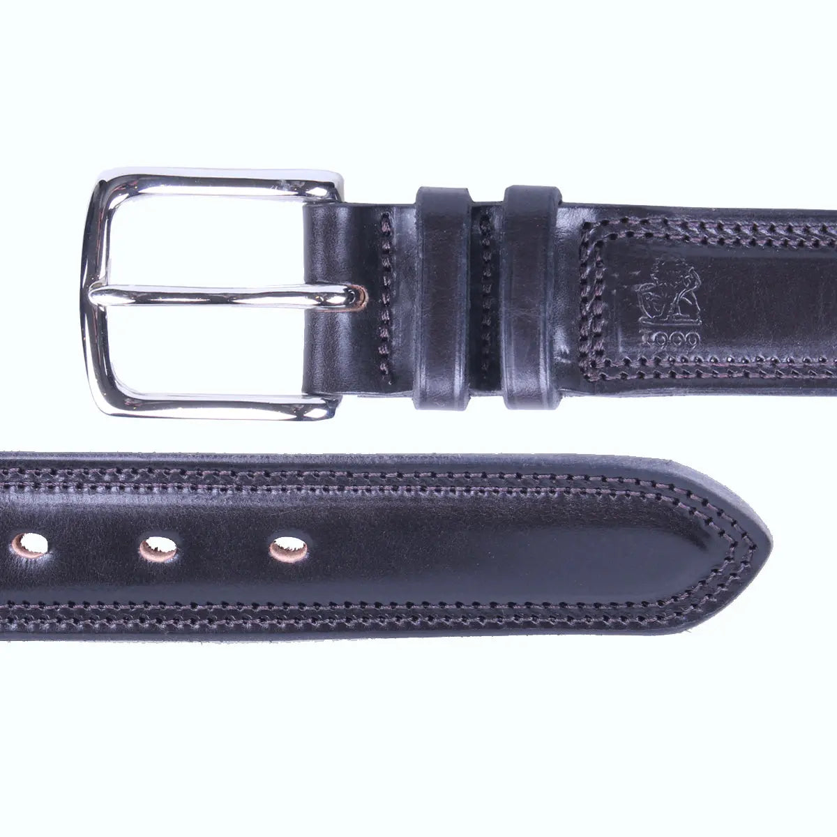 Dark Chocolate ‘Test’ Bridle Hide Leather Belt  Robert Old   
