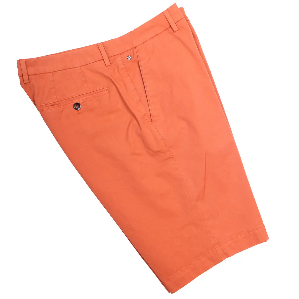Dark Orange Cotton Stretch Slim Fit Chino Shorts  Robert Old   