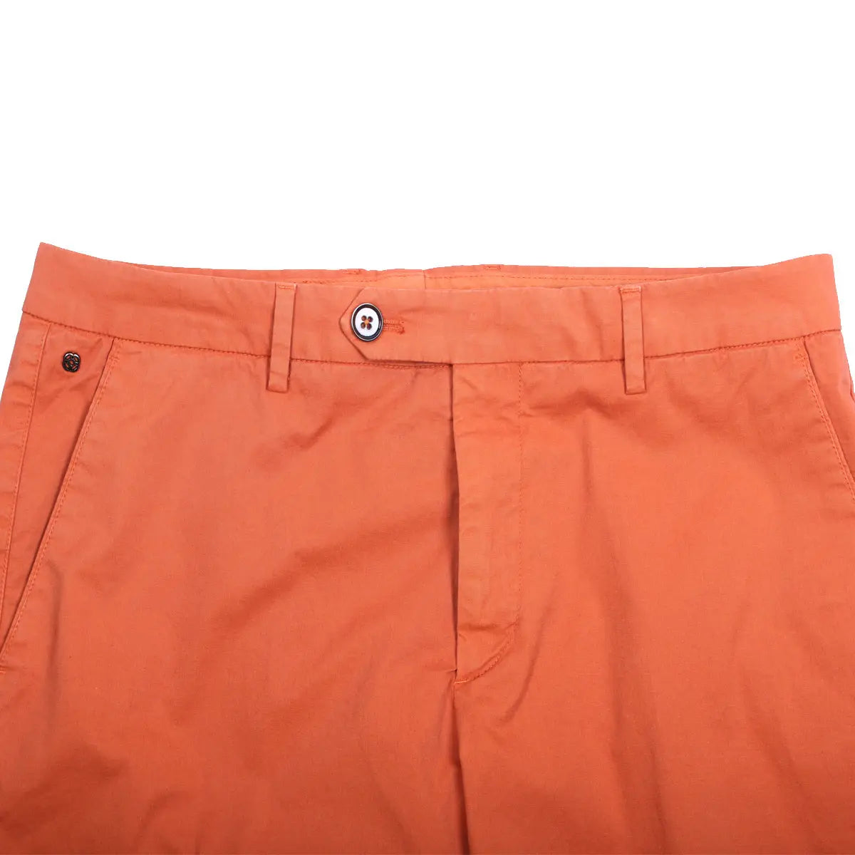 Dark Orange Cotton Stretch Slim Fit Chino Shorts  Robert Old   
