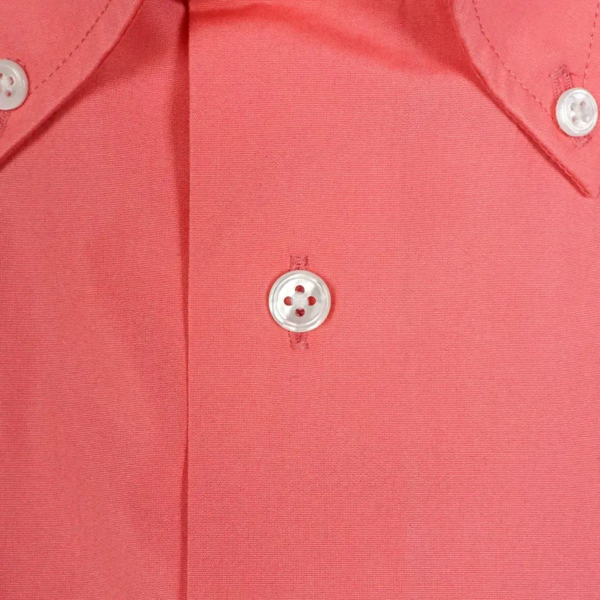 Coral Pink Supraluxe Swiss Cotton Poplin Long Sleeve Shirt  Robert Old   