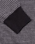 Grey Dogtooth Cashmere & Silk Zip-Neck Polo  Robert Old   