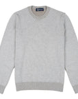 Grey Wool & Cashmere Blend Crewneck Jumper  Robert Old   