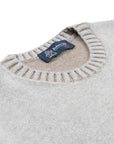 Grey Wool & Cashmere Blend Crewneck Jumper  Robert Old   