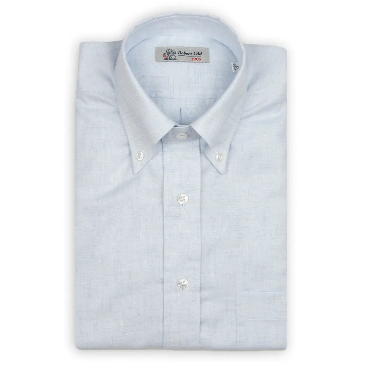 Light Blue Flanello Junior Cotton Long Sleeve Shirt  Robert Old   