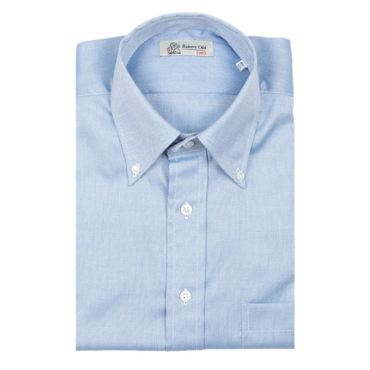Light Blue Swiss Genio Voyage Cotton Oxford Shirt  Robert Old   