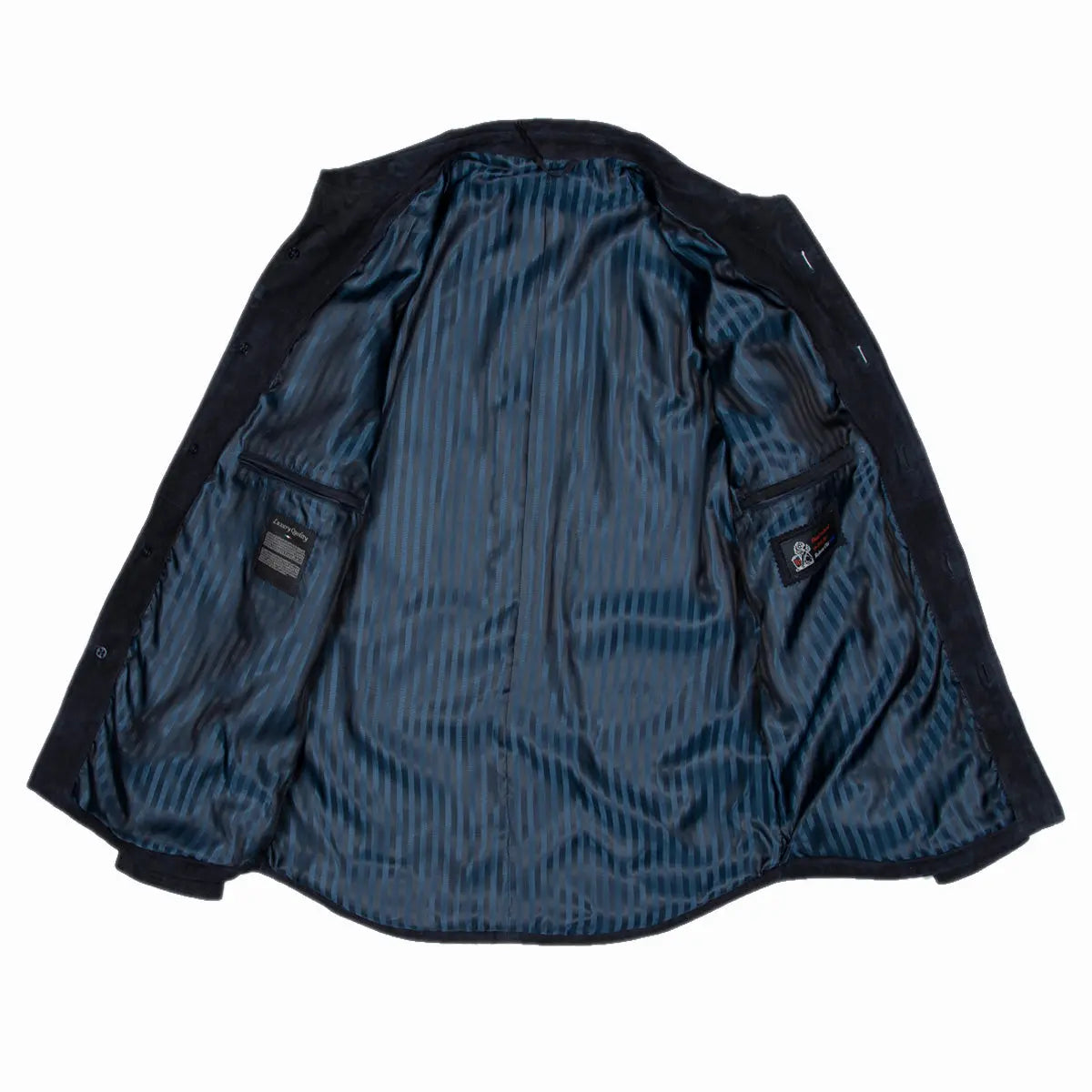 Navy-Blue Nubuck Suede Shirt Jacket  Robert Old   