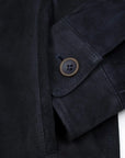 Navy-Blue Nubuck Suede Shirt Jacket  Robert Old   