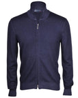 Navy Full Zip Wool Cardigan  Robert Old   