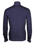 Navy Full Zip Wool Cardigan  Robert Old   