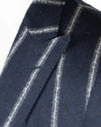 Navy & White Cloudstripe Wool Jacket  Robert Old   