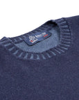 Navy Wool & Cashmere Blend Crewneck Jumper  Robert Old   