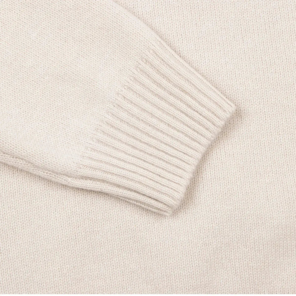 Oatmeal Wool &amp; Cashmere-Blend Half-Zip Sweater  Robert Old   