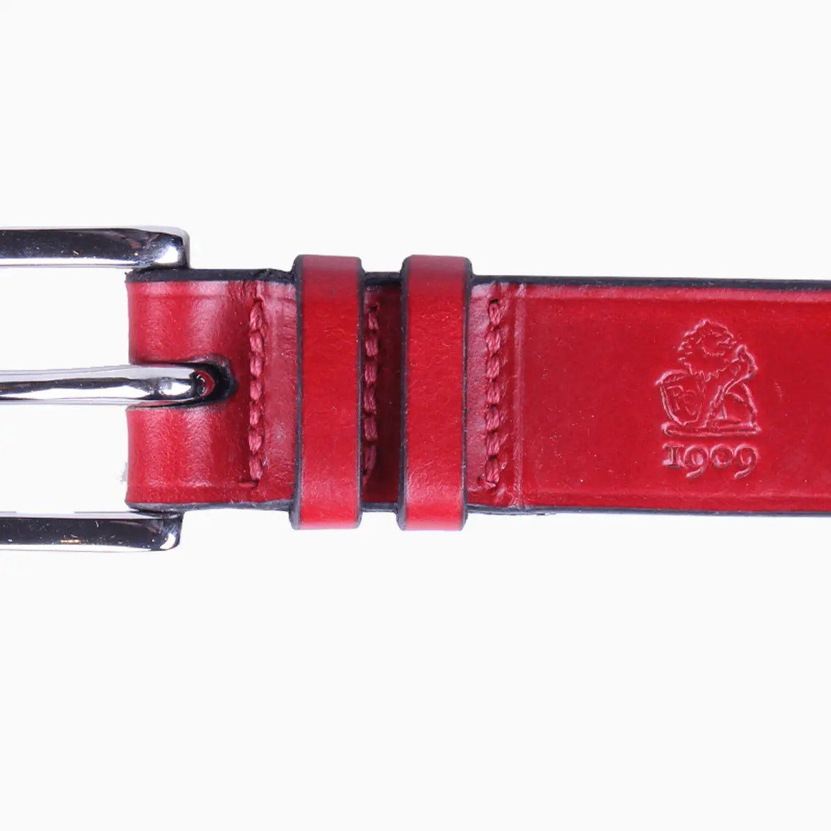 Red ‘Avon’ Bridle Hide Leather Belt  Robert Old   