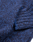 Royal Blue Melange Virgin Wool Full Zip Jumper  Robert Old   