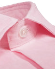 Soft Pink Pure Italian Linen Long Sleeve Shirt  Robert Old   