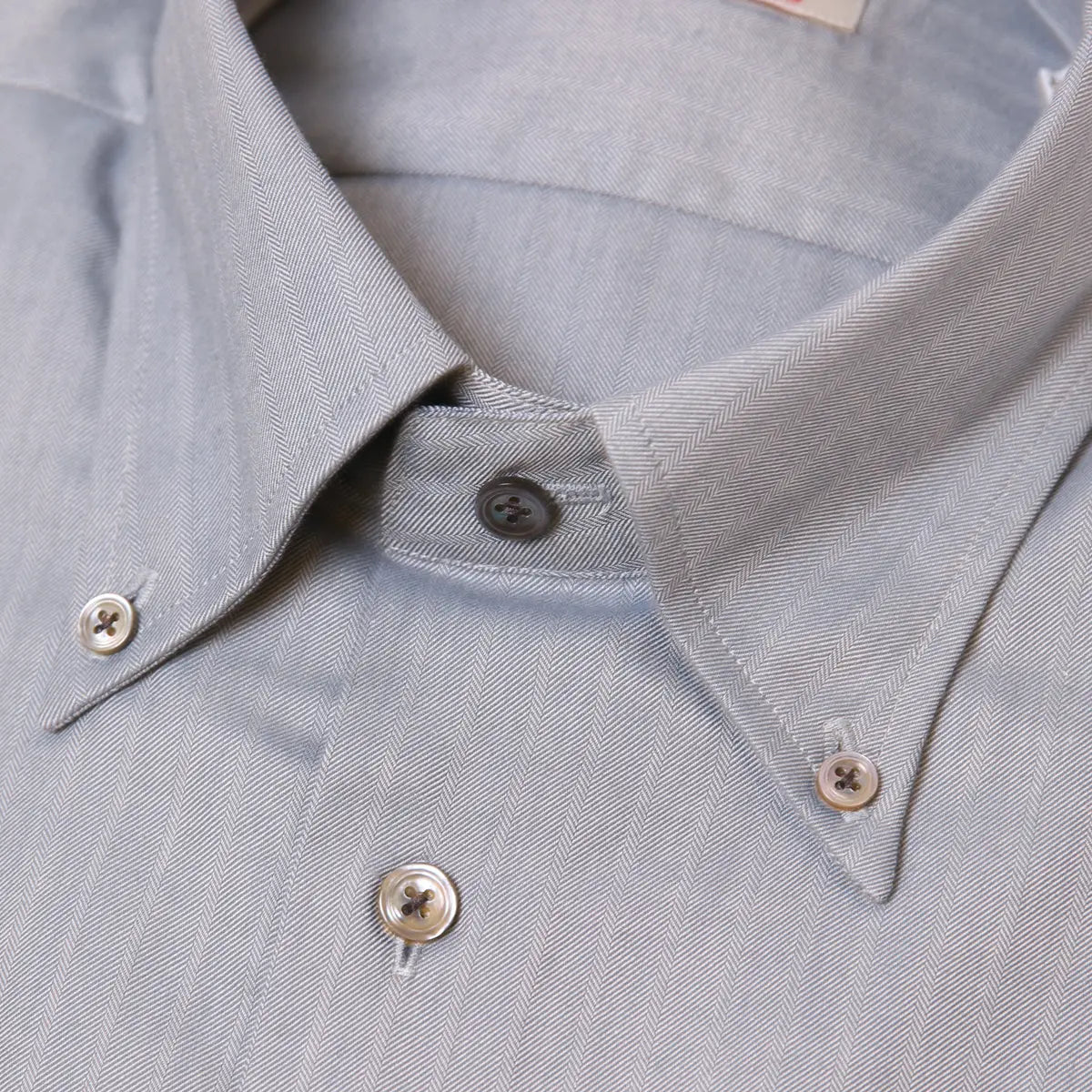 Silver Blue Long Sleeve Cotton Shirt  Robert Old   
