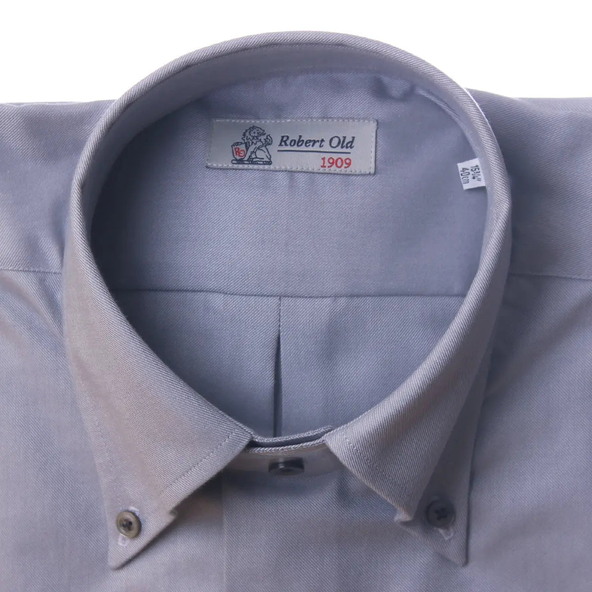 Silver Flanello Cotton Twill Two-Pocket Long Sleeve Shirt  Robert Old   