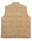 Tan Goat Suede Padded Gilet  Robert Old   