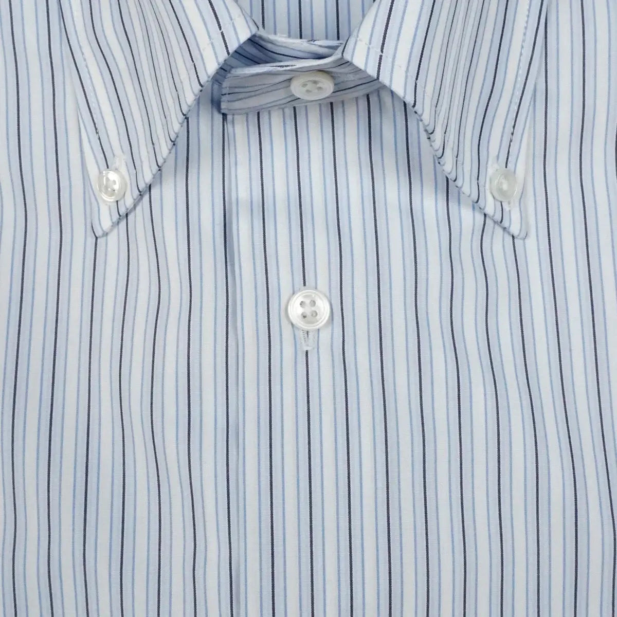 Blue & White Stripe Swiss Supraluxe Premio Long Sleeve Shirt  Robert Old   