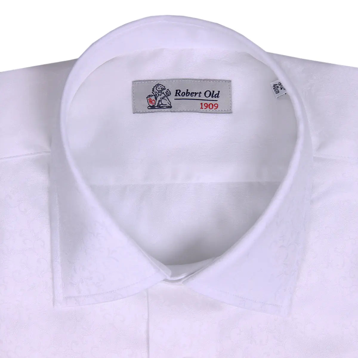 White Patterned 2Ply Swiss Cotton Dobby Shirt  Robert Old   