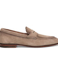 Beige Suede Slip-On Loafers  Santoni   