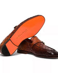 Brown Eco-Friendly Woven Leather Loafers  Santoni   