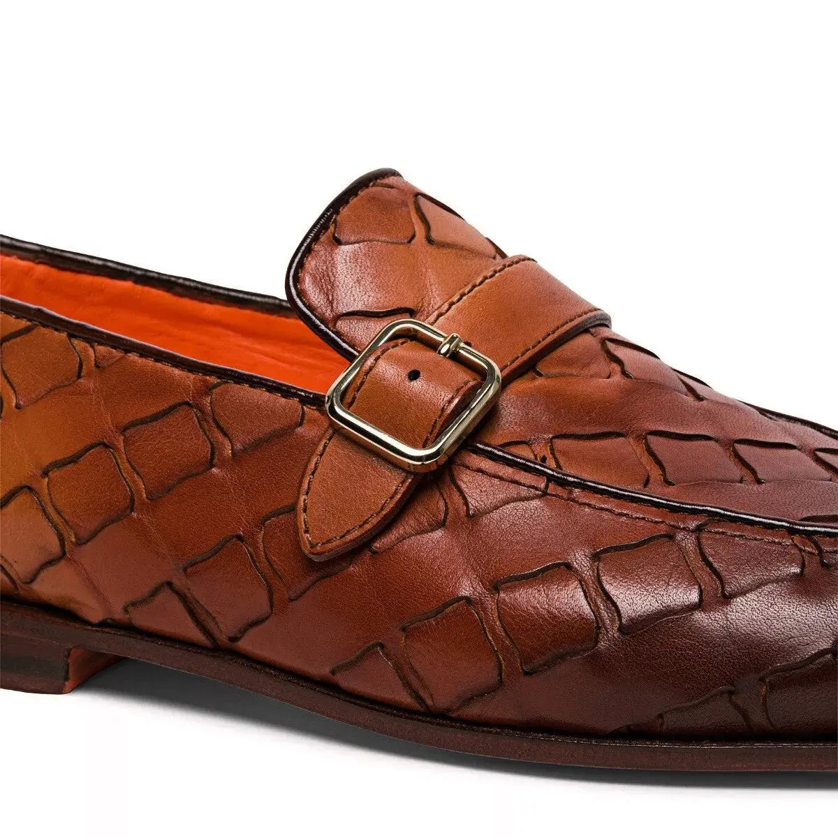 Brown Eco-Friendly Woven Leather Loafers  Santoni   