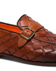 Brown Eco-Friendly Woven Leather Loafers  Santoni   