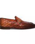 Brown Eco-Friendly Woven Leather Loafers  Santoni   