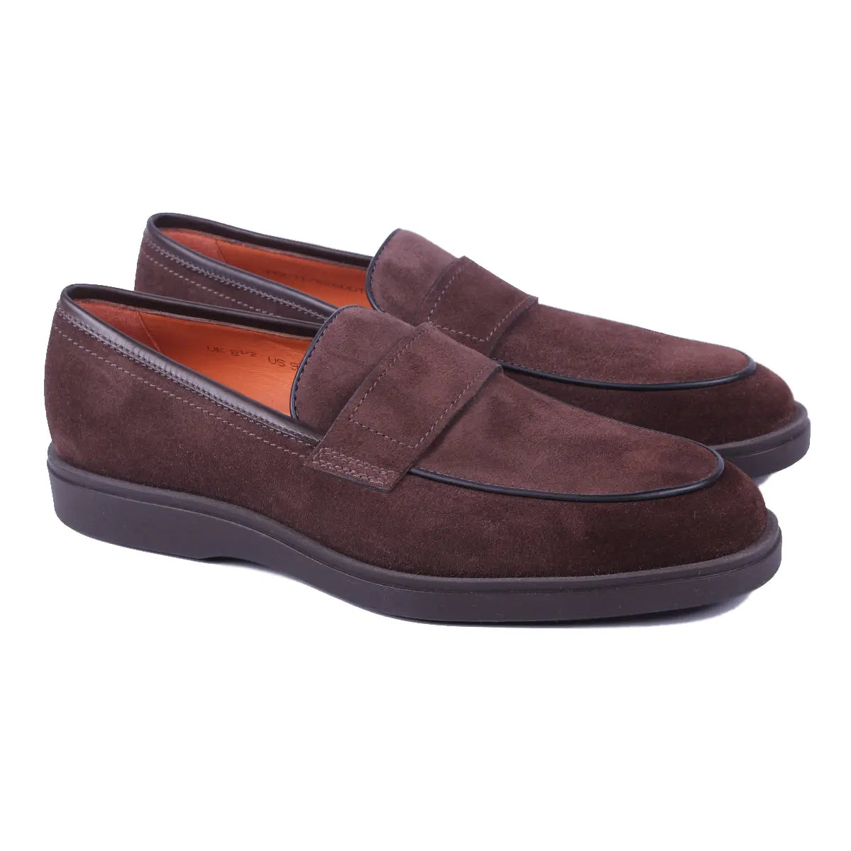 Brown Suede Classic Slip-On Loafers  Santoni   