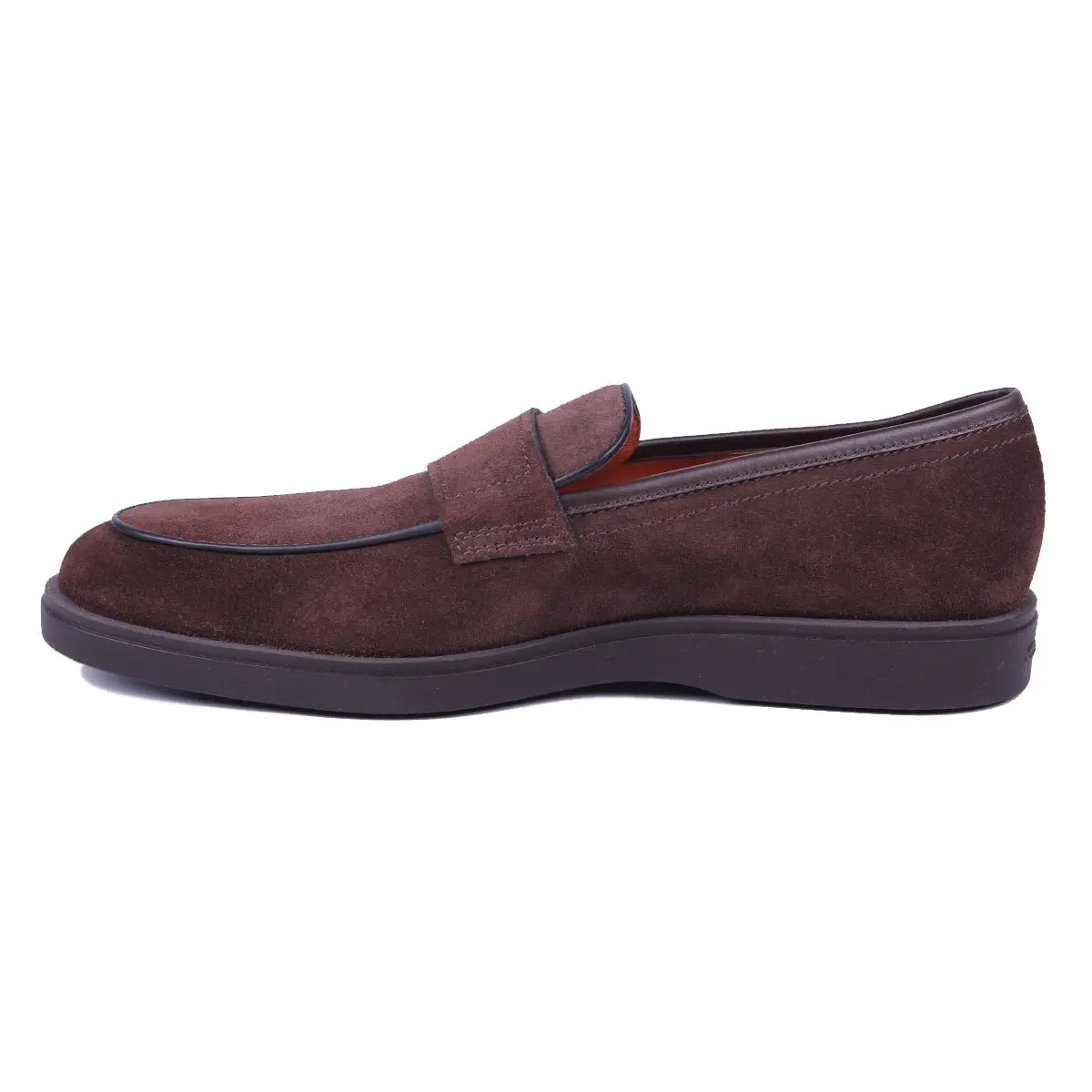 Brown Suede Classic Slip-On Loafers  Santoni   