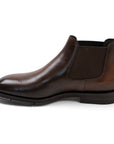 Brown Textured Leather Chelsea Boots Boot Santoni   