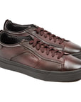 Burgundy Leather Low-Top Sneaker  Santoni   