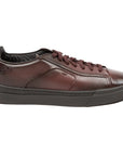 Burgundy Leather Low-Top Sneaker  Santoni   