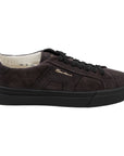 Charcoal Suede Double Buckle Sneaker Sneaker Santoni   