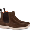 Dark Brown Suede Chelsea Boot  Santoni   