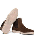 Dark Brown Suede Chelsea Boot  Santoni   